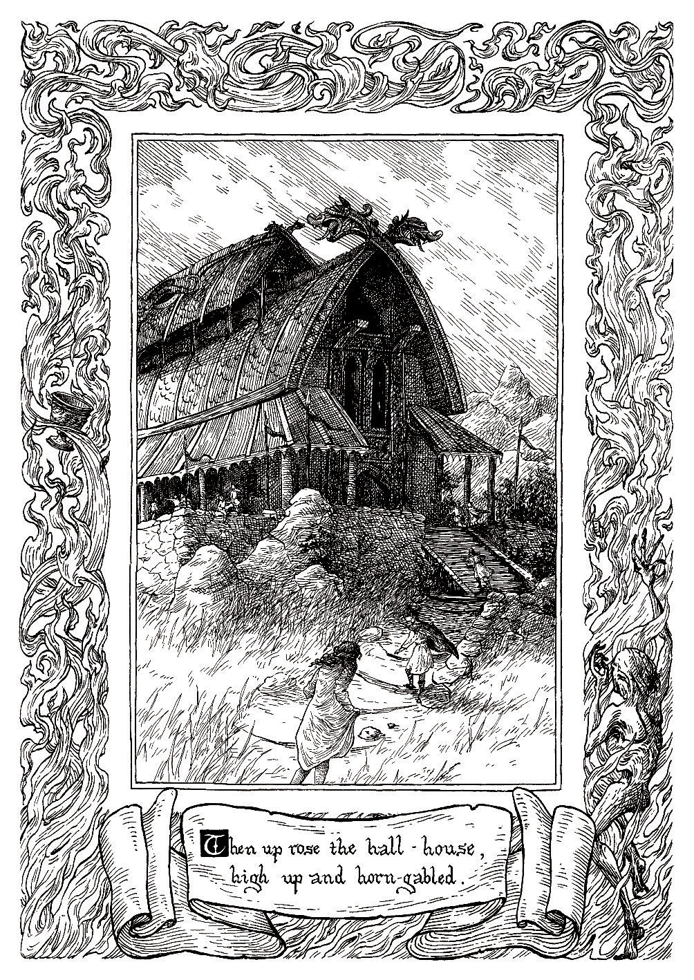 Beowulf Print - The Hall of Hart