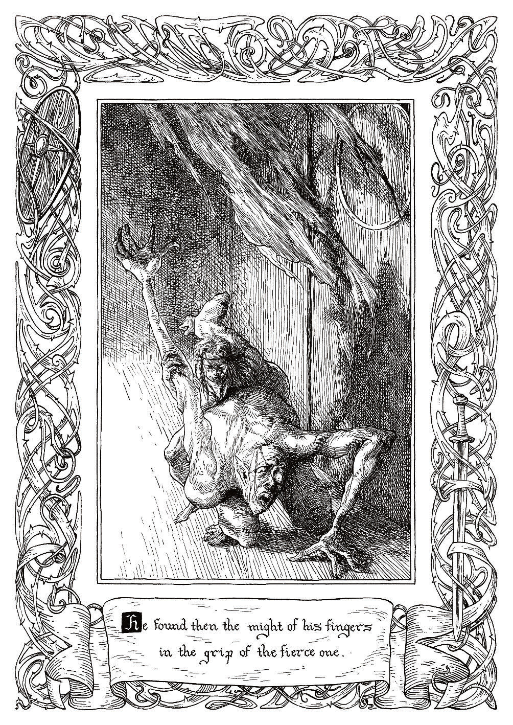 Beowulf Print - The Grip was Fierce One