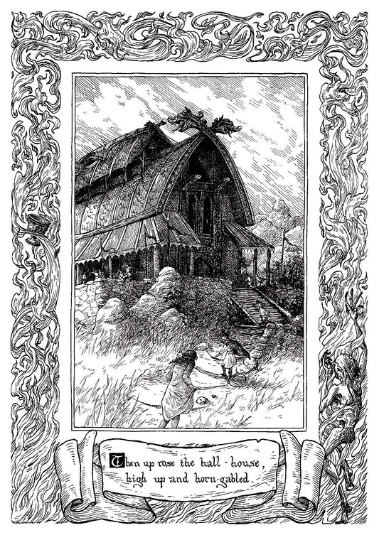Beowulf Print - The Hall of Hart