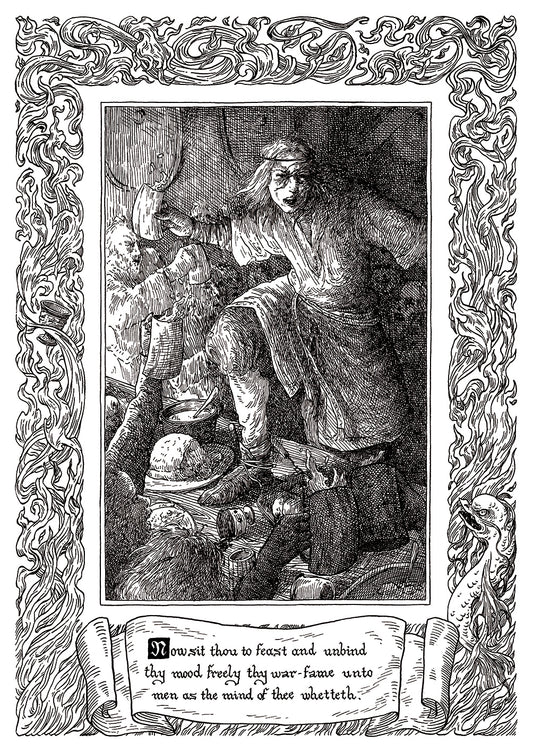 Beowulf Print - Beowulf and the feast