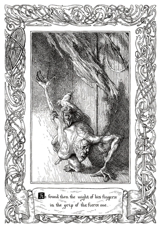 Beowulf Print - The Grip was Fierce One