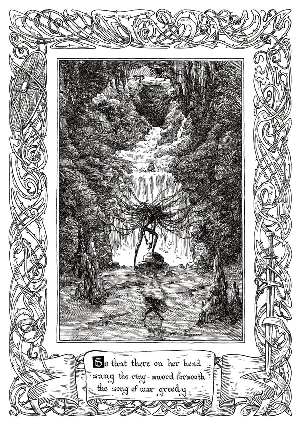 Beowulf Print - The Worm, O'er the Cliff Wall – Boddington & Royall