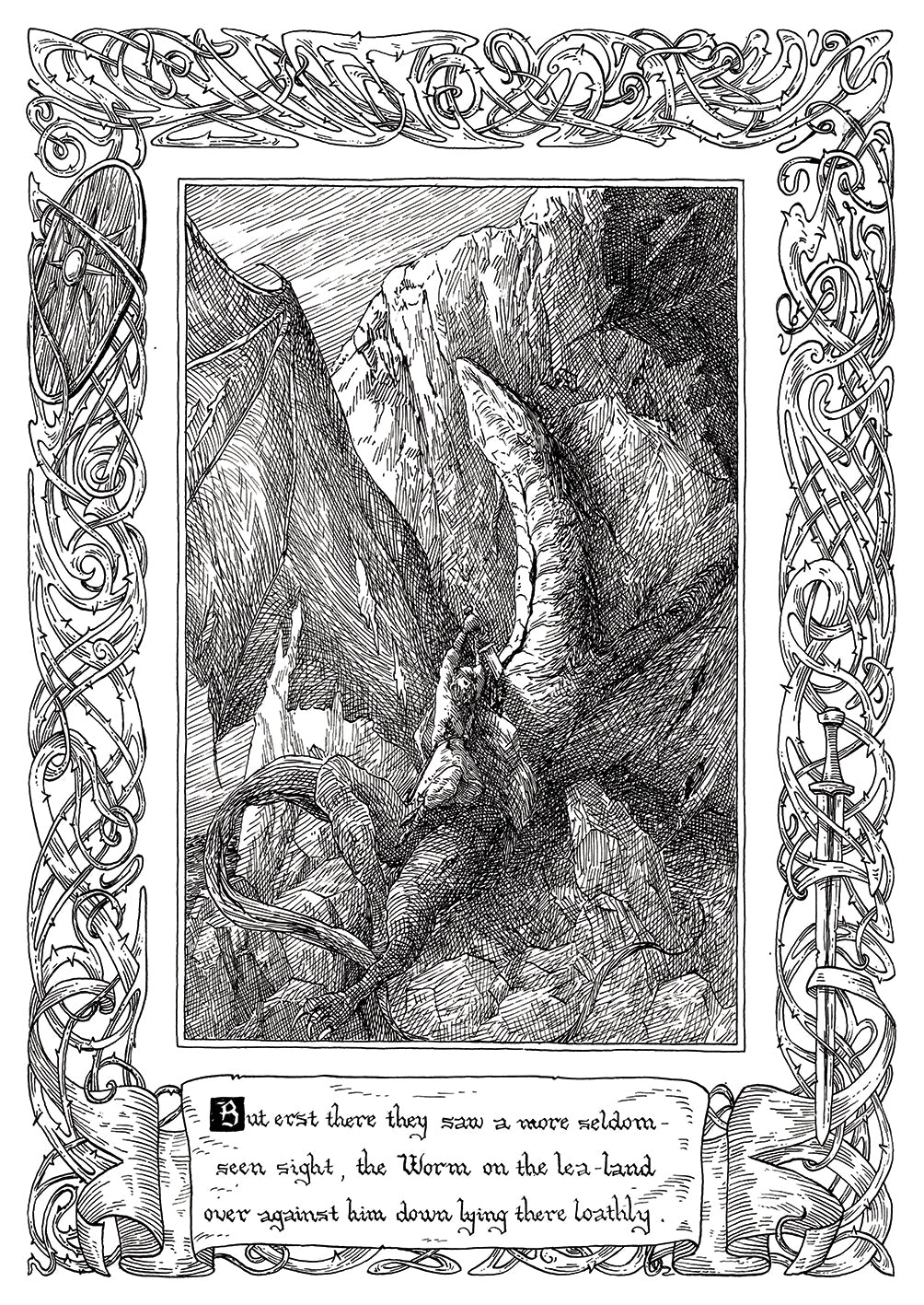 Beowulf Print - Death of the Worm