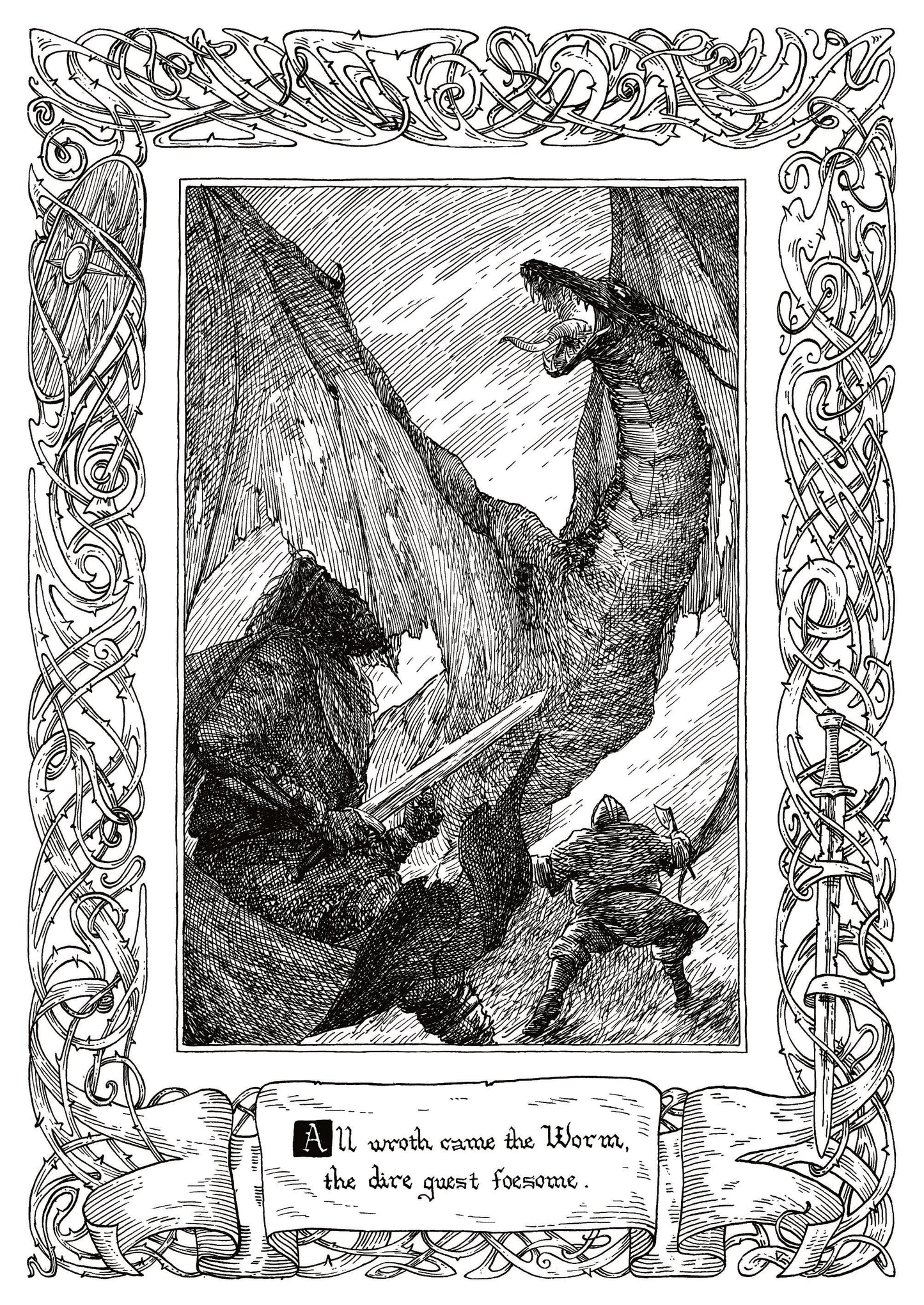 Beowulf Print - All Wrath came the Worm